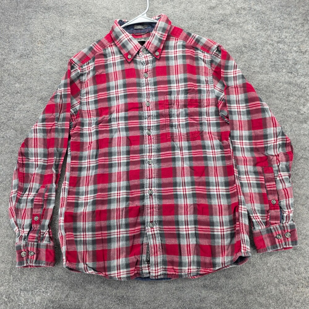 Eddie Bauer Shirt Mens Small Button Down Red Plaid Classic Fit